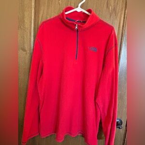 The North Face red fleece 1/4 zip men size XL